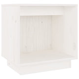 Bedside Cabinet White 40x30x40 cm Solid Wood Pine - Front View
