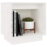 Bedside Cabinet White 40x30x40 cm Solid Wood Pine - Side View