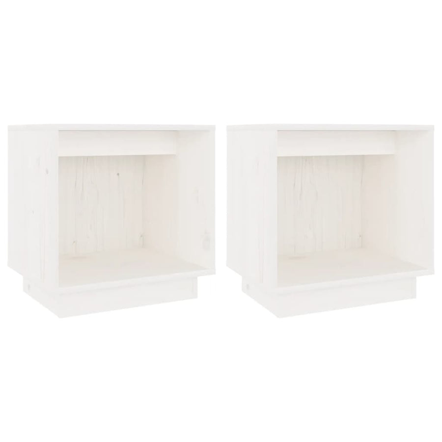 Bedside Cabinets 2 pcs White 40x30x40 cm Solid Wood Pine