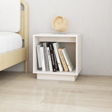 Bedside Cabinets 2 pcs White 40x30x40 cm Solid Wood Pine - Side View
