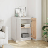 Sideboard White 60x34x75 cm Solid Wood Pine - Side View