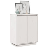Sideboard White 60x34x75 cm Solid Wood Pine - Top-Down View
