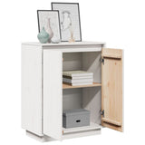 Sideboard White 60x34x75 cm Solid Wood Pine - 45-Degree Angle