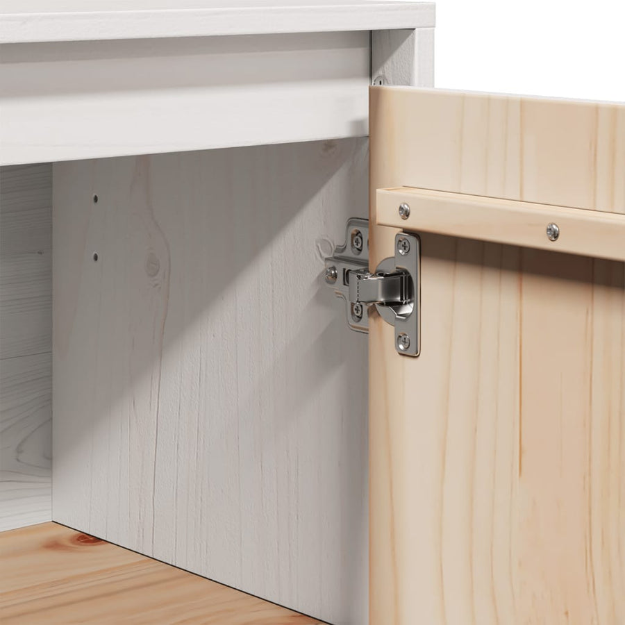 Sideboard White 60x34x75 cm Solid Wood Pine