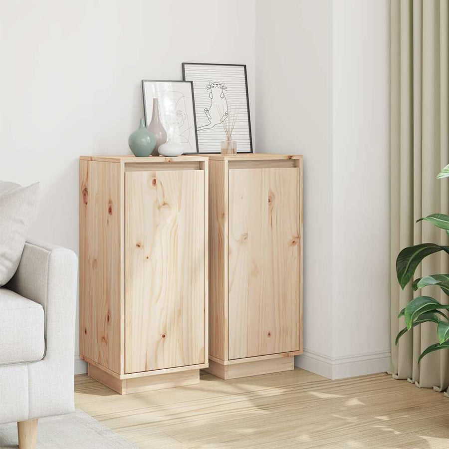 Sideboards 2 pcs 31.5x34x75 cm Solid Wood Pine
