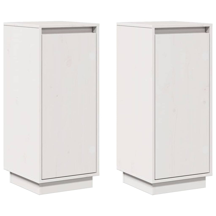 Sideboards 2 pcs White 31.5x34x75 cm Solid Wood Pine