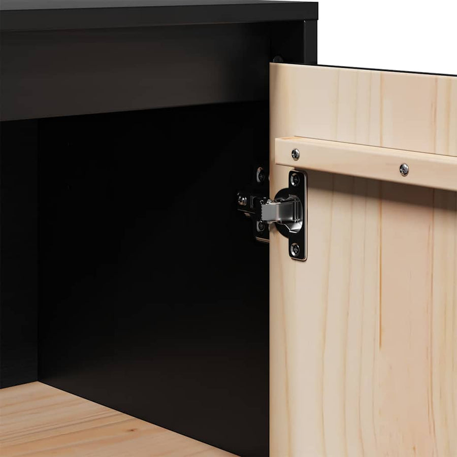 Sideboards 2 pcs Black 31.5x34x75 cm Solid Wood Pine