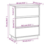 Sideboard 60x34x75 cm Solid Wood Pine - Extra Image