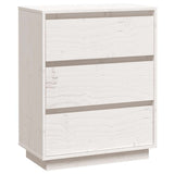 Sideboard White 60x34x75 cm Solid Wood Pine - Front View