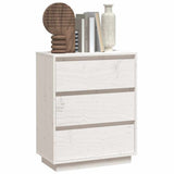 Sideboard White 60x34x75 cm Solid Wood Pine - Top-Down View