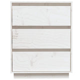 Sideboard White 60x34x75 cm Solid Wood Pine - 45-Degree Angle