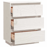 Sideboard White 60x34x75 cm Solid Wood Pine - Close-Up Angle