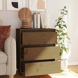 Sideboard Honey Brown 60x34x75 cm Solid Wood Pine - Side View