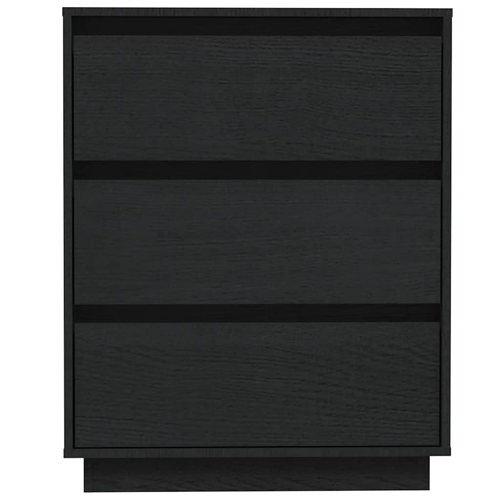 Sideboard Black 60x34x75 cm Solid Wood Pine