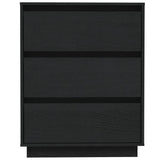 Sideboard Black 60x34x75 cm Solid Wood Pine