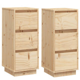 Sideboards 2 pcs 32x34x75 cm Solid Wood Pine - Front View