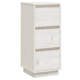 Sideboard White 32x34x75 cm Solid Wood Pine - Front View