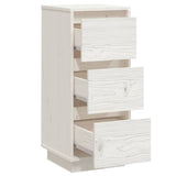 Sideboard White 32x34x75 cm Solid Wood Pine - Close-Up Angle