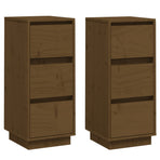 Sideboards 2 pcs Honey Brown 32x34x75 cm Solid Wood Pine
