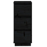 Sideboard Black 32x34x75 cm Solid Wood Pine - 45-Degree Angle