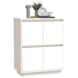 Sideboard White 60x34x75 cm Solid Wood Pine - Top-Down View