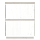 Sideboard White 60x34x75 cm Solid Wood Pine - 45-Degree Angle