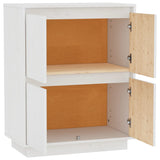 Sideboard White 60x34x75 cm Solid Wood Pine - Rear View