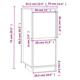 Sideboard 31.5x34x75 cm Solid Wood Pine - Low Angle