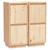 Sideboards 2 pcs 31.5x34x75 cm Solid Wood Pine - Front View
