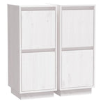 Sideboards 2 pcs White 31.5x34x75 cm Solid Wood Pine