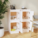 Sideboards 2 pcs White 31.5x34x75 cm Solid Wood Pine