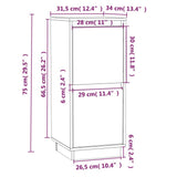 Sideboards 2 pcs Black 31.5x34x75 cm Solid Wood Pine - Low Angle