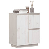 Sideboard White 60x34x75 cm Solid Wood Pine - Top-Down View