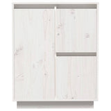 Sideboard White 60x34x75 cm Solid Wood Pine - 45-Degree Angle