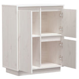 Sideboard White 60x34x75 cm Solid Wood Pine - Rear View