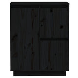 Sideboard Black 60x34x75 cm Solid Wood Pine - 45-Degree Angle