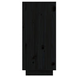 Sideboard Black 60x34x75 cm Solid Wood Pine - Close-Up Angle