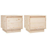 Bedside Cabinets 2 pcs 35x34x32 cm Solid Wood Pine - Front View