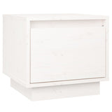 Bedside Cabinet White 35x34x32 cm Solid Wood Pine - Front View