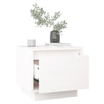 Bedside Cabinet White 35x34x32 cm Solid Wood Pine