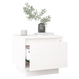 Bedside Cabinet White 35x34x32 cm Solid Wood Pine - Side View