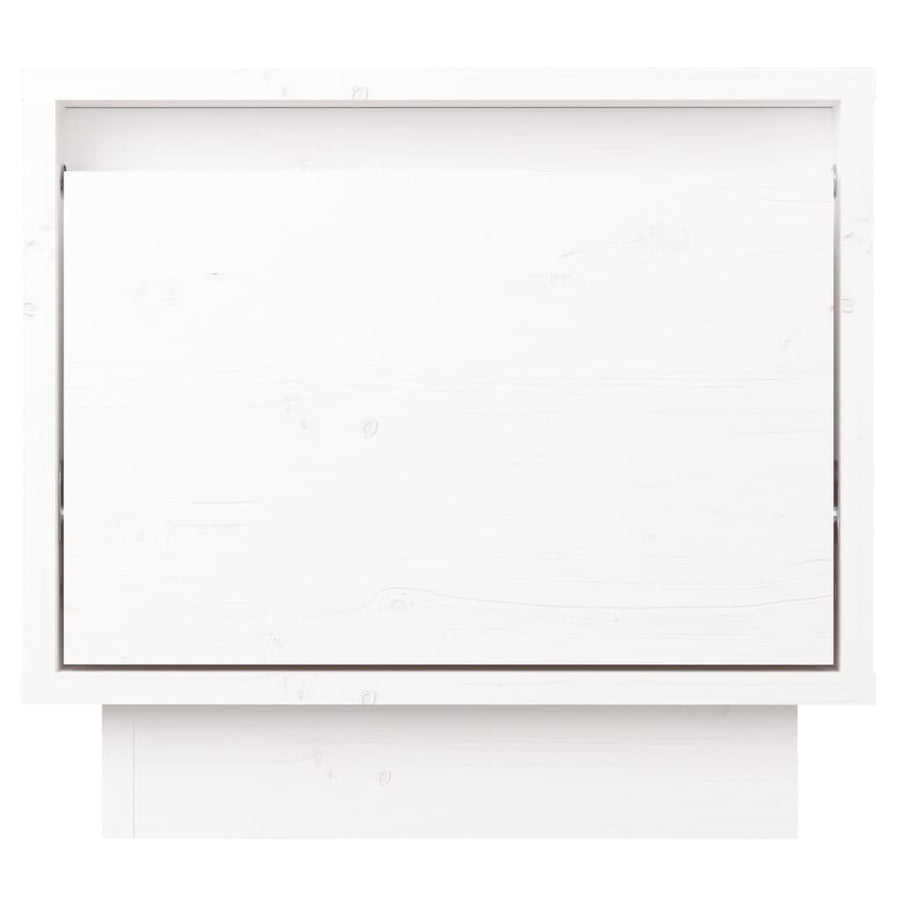 Bedside Cabinet White 35x34x32 cm Solid Wood Pine