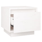 Bedside Cabinet White 35x34x32 cm Solid Wood Pine