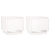 Bedside Cabinets 2 pcs White 35x34x32 cm Solid Wood Pine