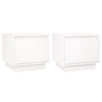 Bedside Cabinets 2 pcs White 35x34x32 cm Solid Wood Pine