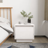 Bedside Cabinets 2 pcs White 35x34x32 cm Solid Wood Pine - Side View