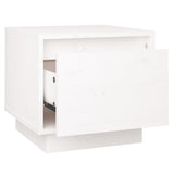 Bedside Cabinets 2 pcs White 35x34x32 cm Solid Wood Pine - Close-Up Angle