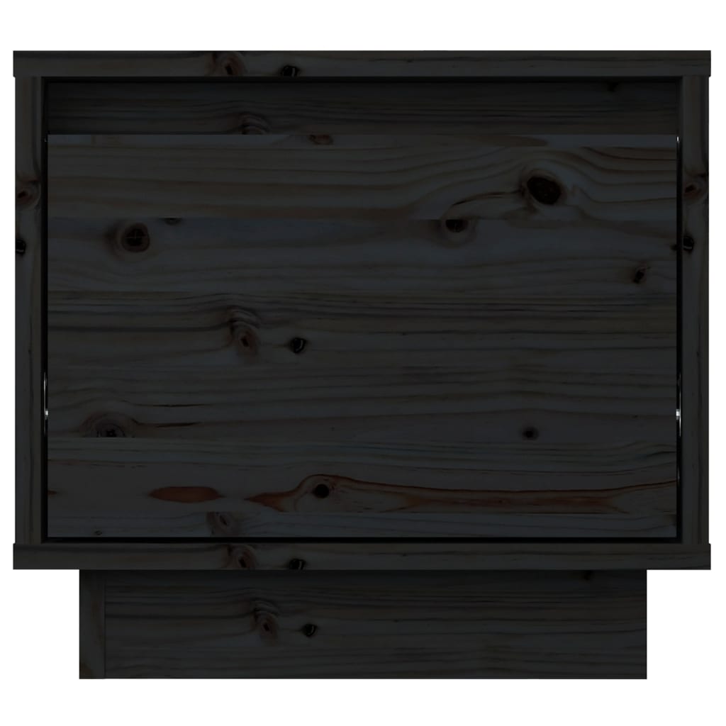 Bedside Cabinet Black 35x34x32 cm Solid Wood Pine
