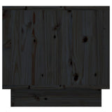 Bedside Cabinet Black 35x34x32 cm Solid Wood Pine - Rear View