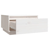Coffee Table White 55x56x32 cm Solid Wood Pine - Side View